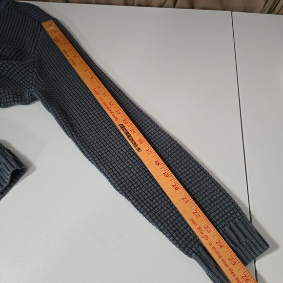 Carbon 2 Cobalt‎ Sweater Mens XL Green Waffle Knit Roll Neck Heavy Fisherman - Picture 9 of 11